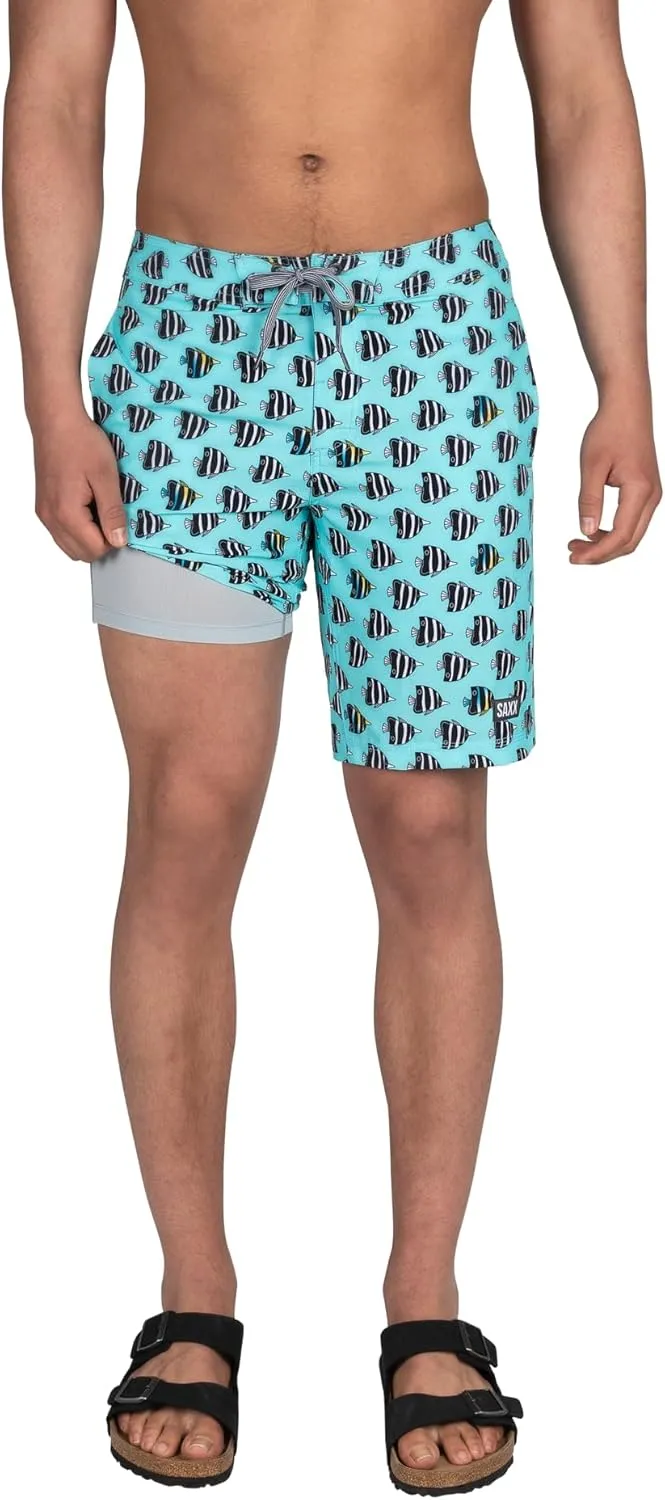 SAXX Underwear Co. Men's Betawave 2N1 Boardie 19" with Built-in Pouch Support, Fashion