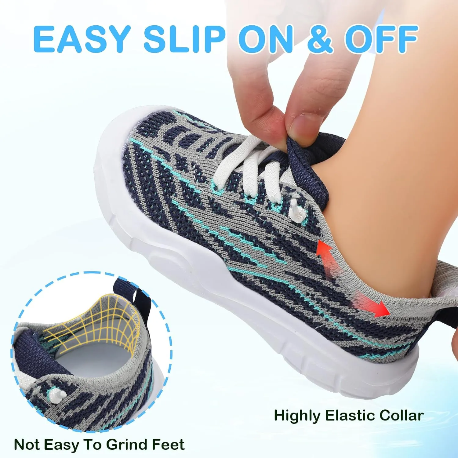 Scurtain Toddler Shoes Girls Boys Barefoot Shoes Kids Sneakers Breatherble Slip on Shoes