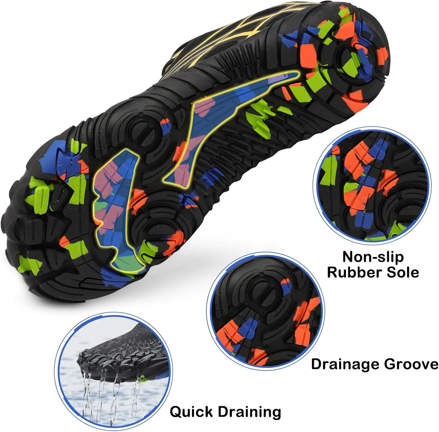Scurtain Unisex Mens Womens Athletic Hiking Water Shoes Quick Dry Barefoot Aqua Shoes Swim Shoes Beach Shoes with Drainage