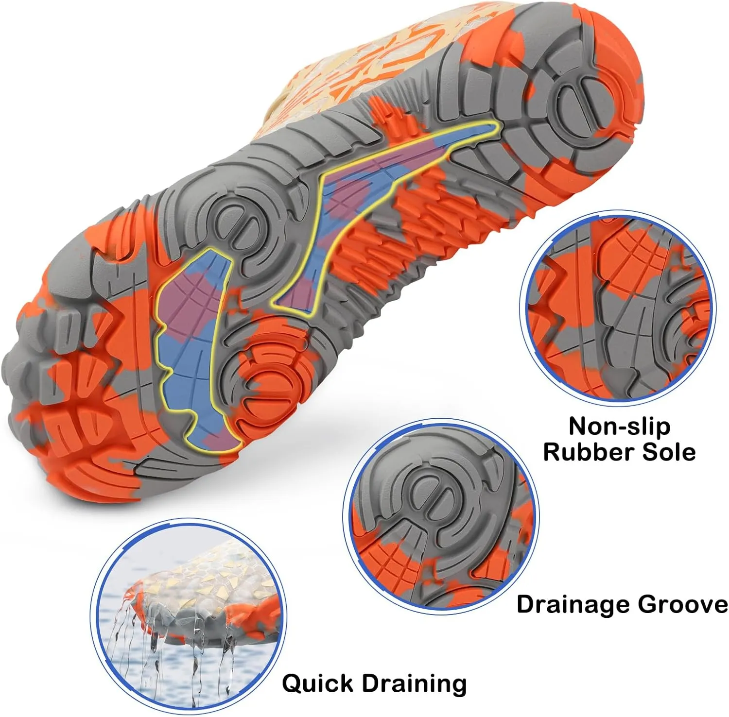 Scurtain Unisex Mens Womens Athletic Hiking Water Shoes Quick Dry Barefoot Aqua Shoes Swim Shoes Beach Shoes with Drainage