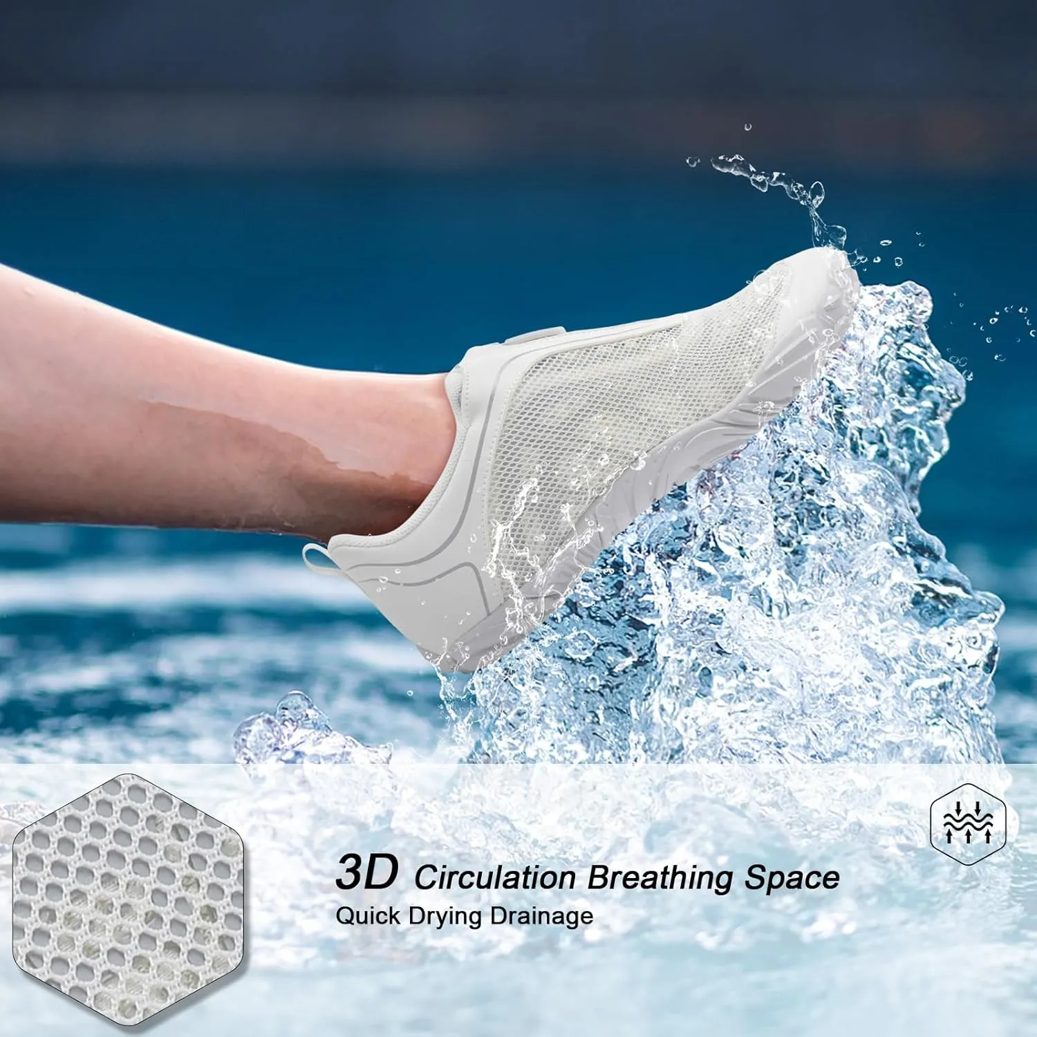 Scurtain Unisex Mens Womens Water Shoes Athletic Sports Aqua Shoes Barefoot Hiking Water Shoes Quick Dry Yoga Pool Swim Surf Beach Walking Shoes with Zipper