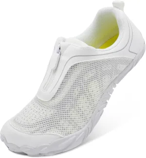 Scurtain Unisex Mens Womens Water Shoes Athletic Sports Aqua Shoes Barefoot Hiking Water Shoes Quick Dry Yoga Pool Swim Surf Beach Walking Shoes with Zipper