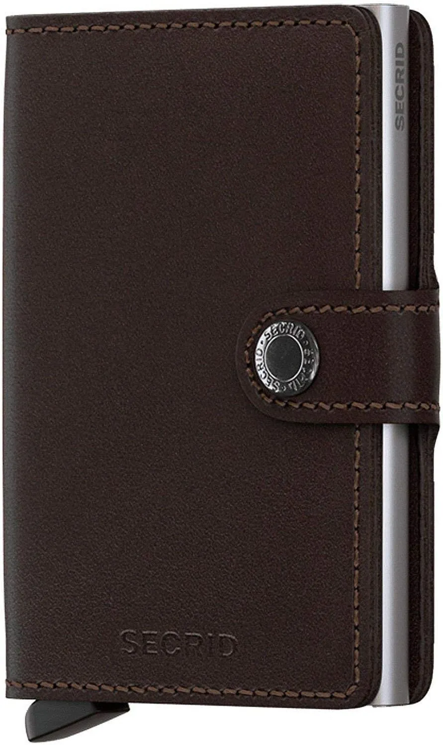 Secrid Men Mini Wallet Genuine Leather RFID Safe Card Case for max 12 cards 16mm slim Brown