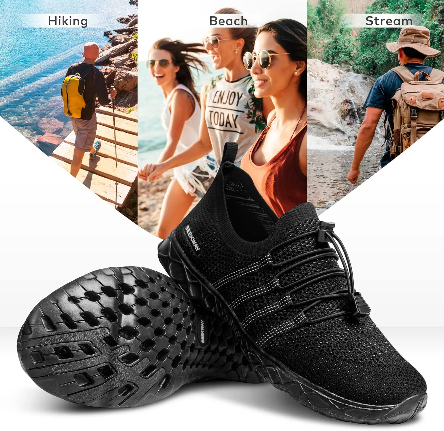 SEEKWAY Mens Womens Water Shoes Quick Dry Aqua Shoes Barefoot for Beach Surf Hiking Pool Water Sports