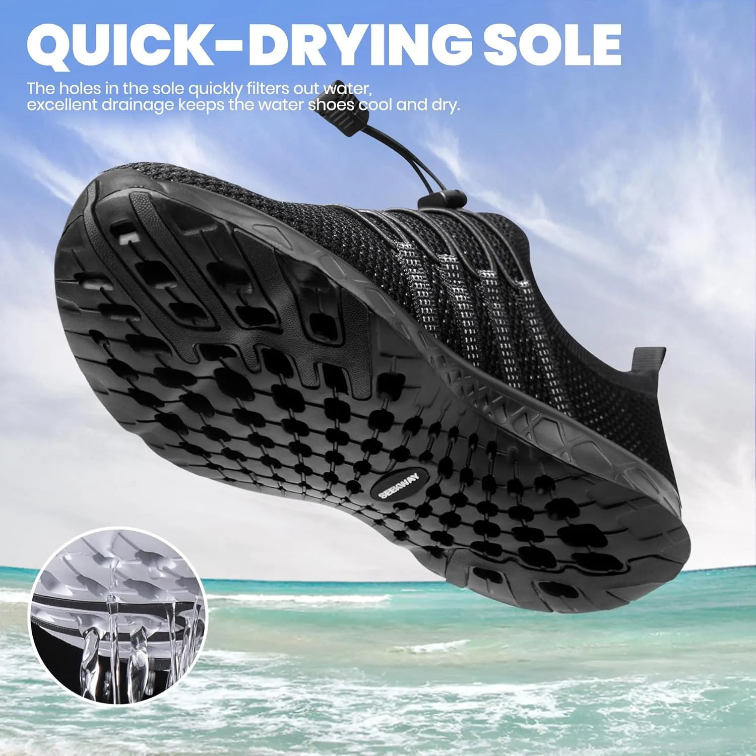 SEEKWAY Mens Womens Water Shoes Quick Dry Aqua Shoes Barefoot for Beach Surf Hiking Pool Water Sports