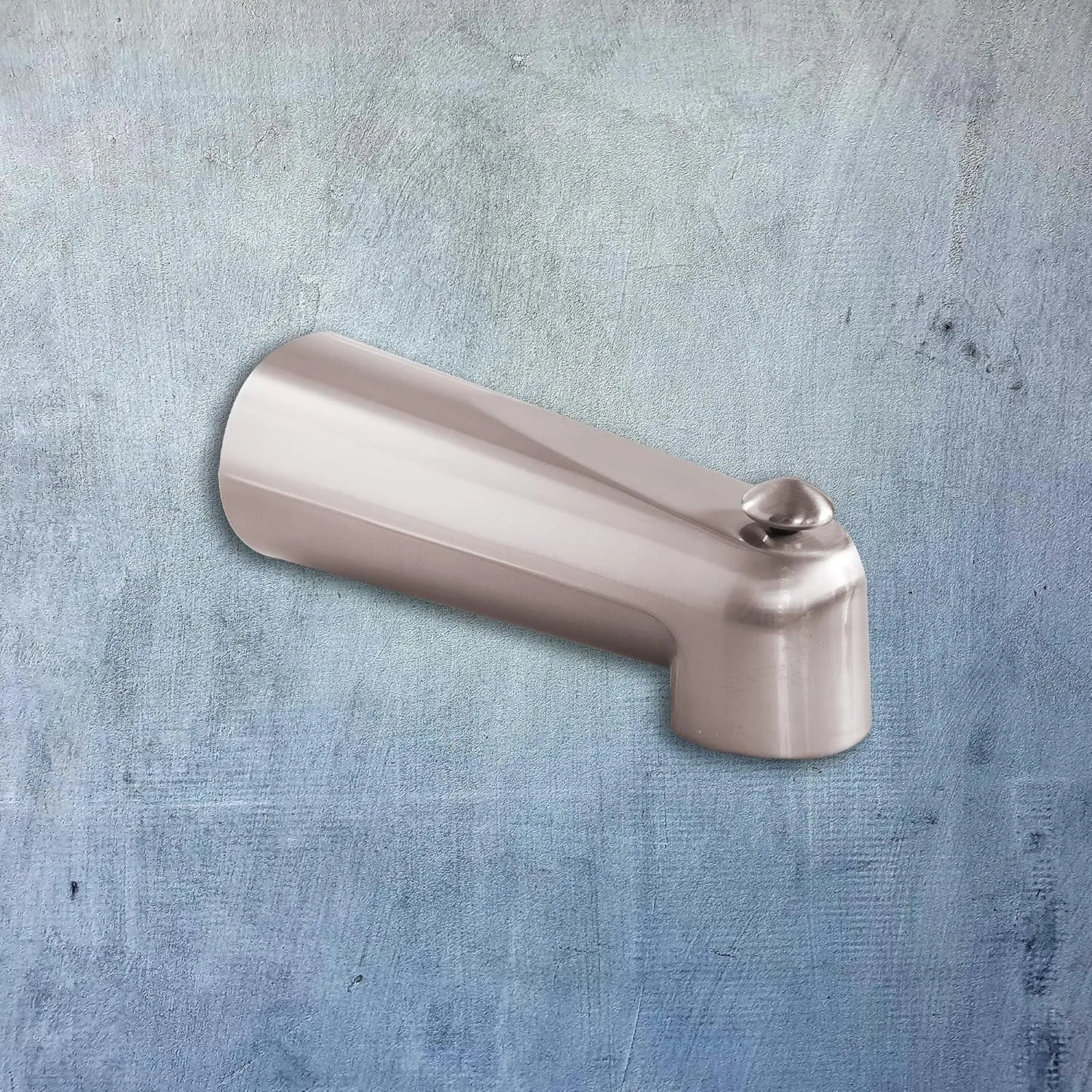 SENTO Slip On Nickel Universal Bathroom Tub Spout with Diverter, Durable Heavy Duty Metal Bathtub Faucet with Shower Diverter - 7 Inches 1/2" Copper Pipe, Satin Nickel