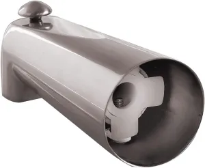 SENTO Slip On Nickel Universal Bathroom Tub Spout with Diverter, Durable Heavy Duty Metal Bathtub Faucet with Shower Diverter - 7 Inches 1/2" Copper Pipe, Satin Nickel