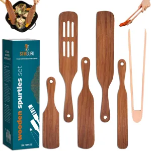 Set Of 5 Wooden Spurtle Set   1 Toaster Tong To Stir And Serve Like A Whiz - Spurtles Kitchen Tools Wooden. Handy For Chef De Cuisine. Acacia Wood Spatula Spurtles Kitchen Tools As Seen On Tv