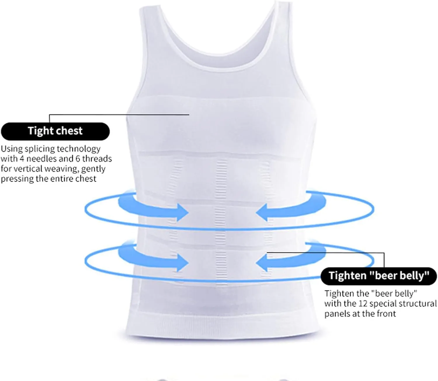 Shaperluv for Men, Upgraded Shaperluv Tank 2.0 Mens, Waterproof & Breathable & Quick Drying & Ultra Stretch