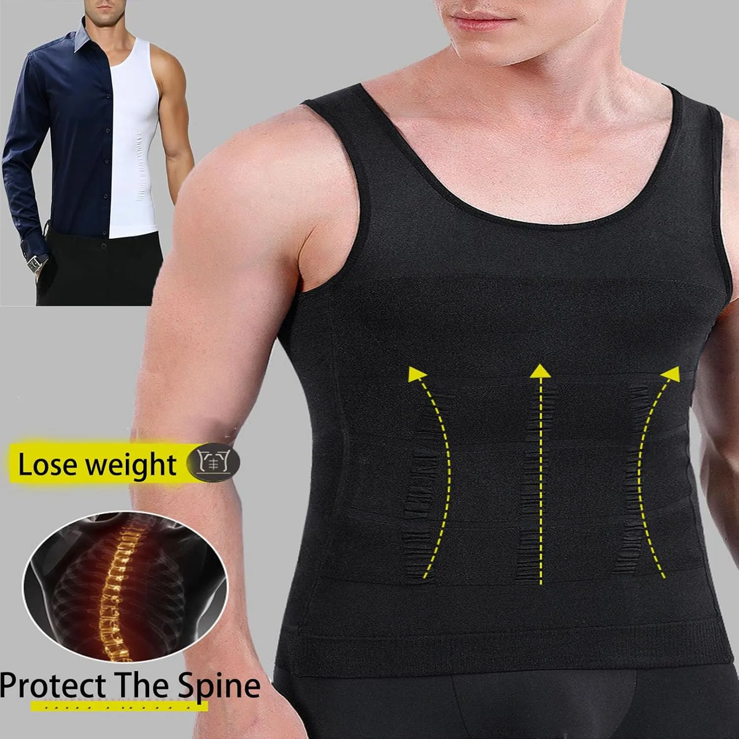 Shaperluv for Men, Upgraded Shaperluv Tank 2.0 Mens, Waterproof & Breathable & Quick Drying & Ultra Stretch