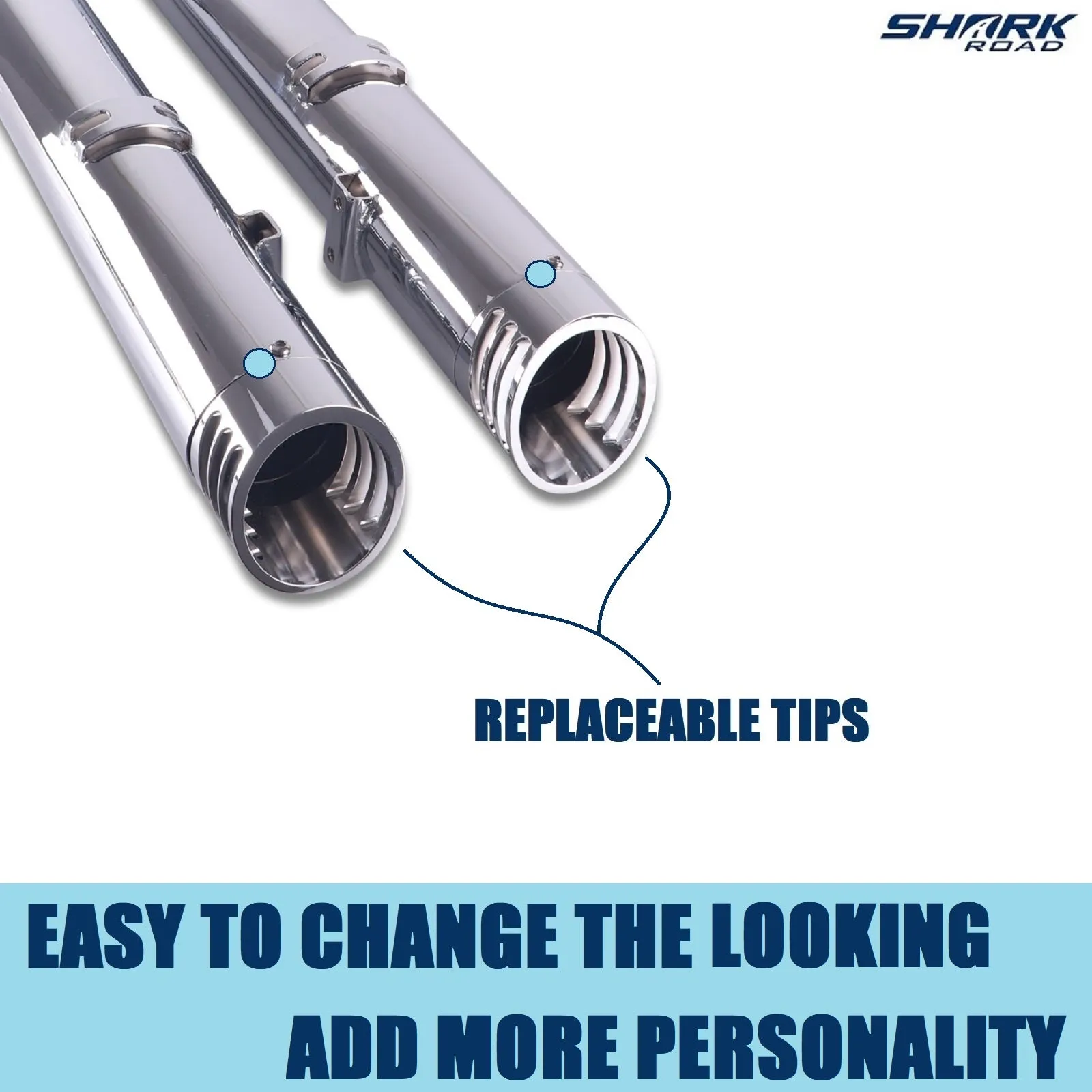 Sharkroad 4“ Slip On Mufflers Exhaust for Indian 2014-2024 Chief