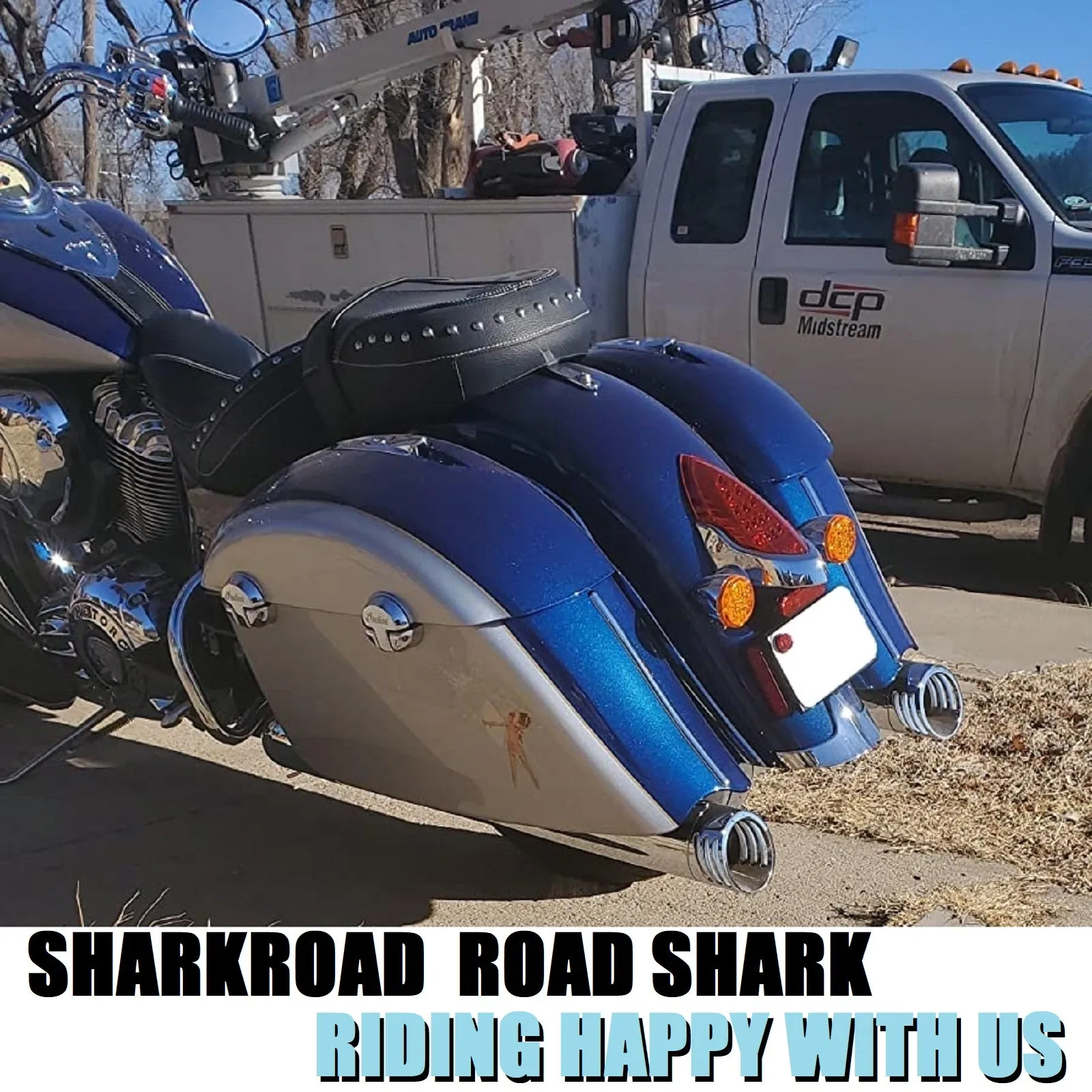 Sharkroad 4“ Slip On Mufflers Exhaust for Indian 2014-2024 Chief
