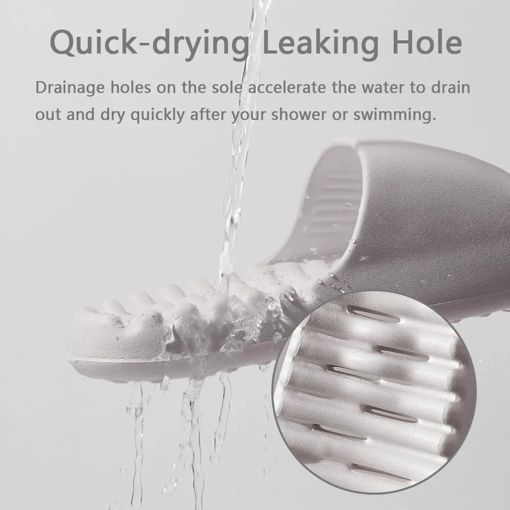 Shower Cloud Slippers for Women and Men Banthroom Drain Hole Slides Non-slip Quick Dry Thick Sole Comfy House Sandals