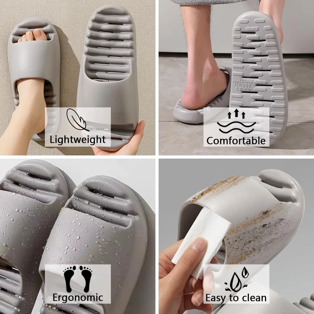 Shower Cloud Slippers for Women and Men Banthroom Drain Hole Slides Non-slip Quick Dry Thick Sole Comfy House Sandals