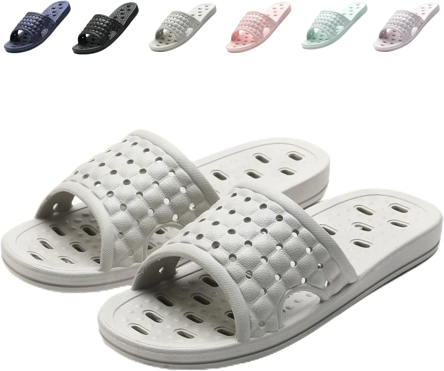 Shower Shoes Quick Dry Non-Slip Bathroom Slippers for Men Women Dorm Home Slides