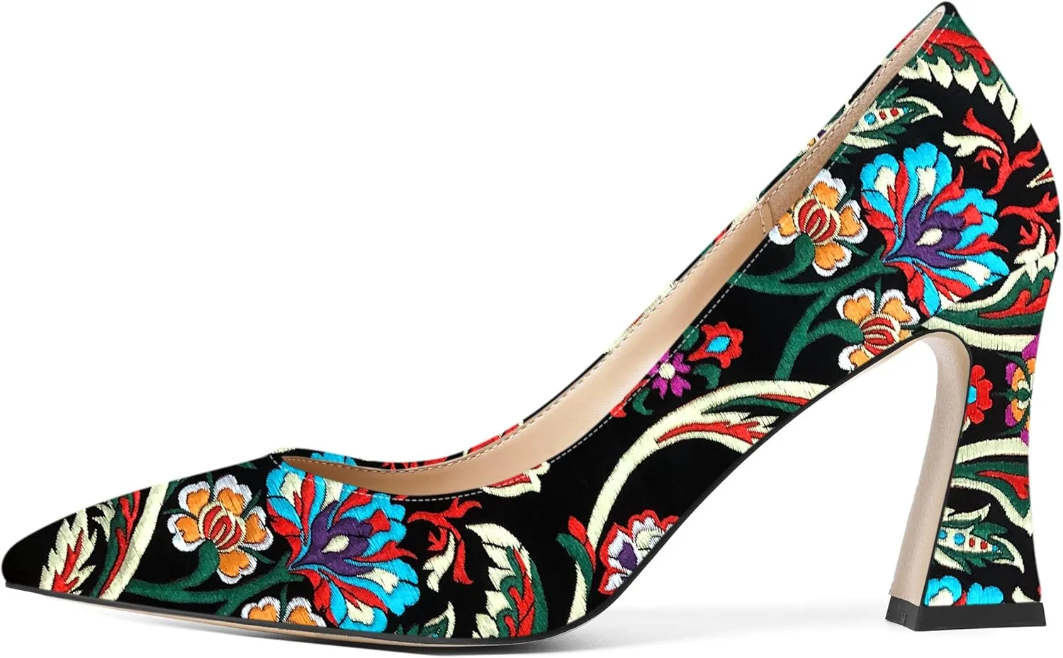 SHOWFOREST Womens Sexy Wedding Pointed Toe Slip On Patent Spool High Heel Pumps Shoes 3.3 Inch
