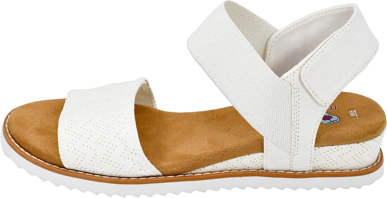 Skechers Women's Desert Kiss-Stretch Quarter Strap Sandal Flat