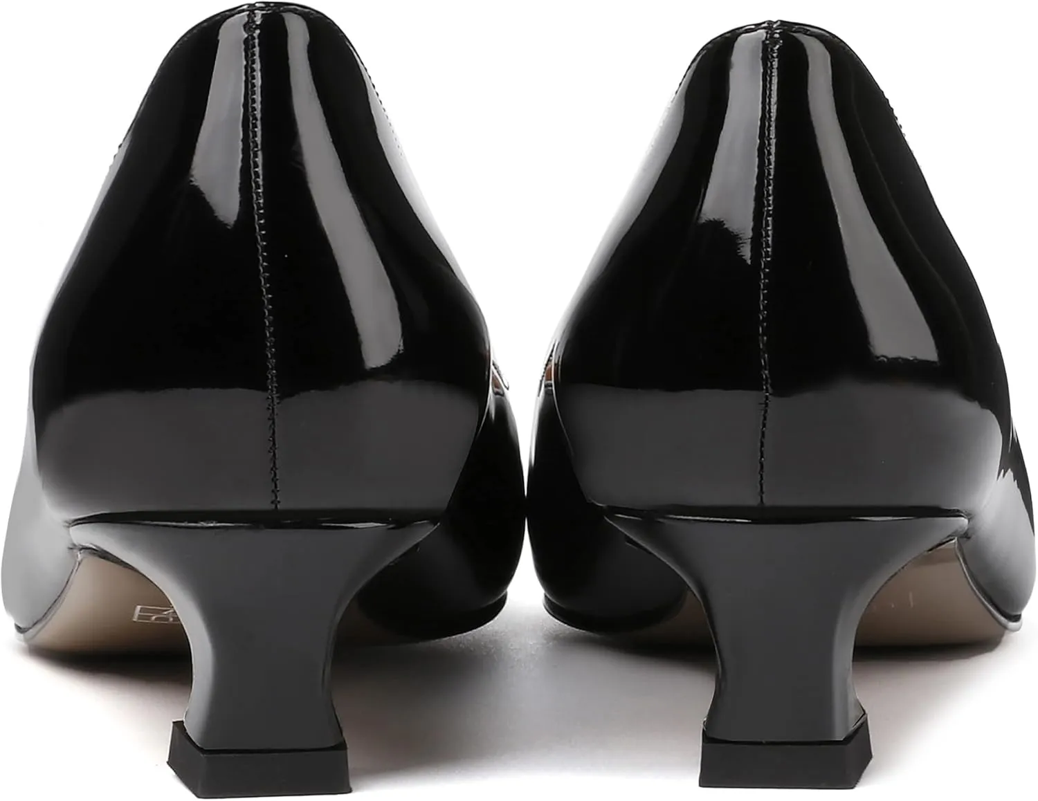 SKYSTERRY Women's Pointed Toe Patent Leather Dress Office Slip On Kitten Spool Low Heel Pumps Shoes 1.5 Inch