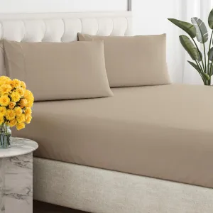 Sleepy Town King Sheet Set – 3-Piece Deep Pocket Microfiber, No Flat Sheet, Soft & Cooling, Cream