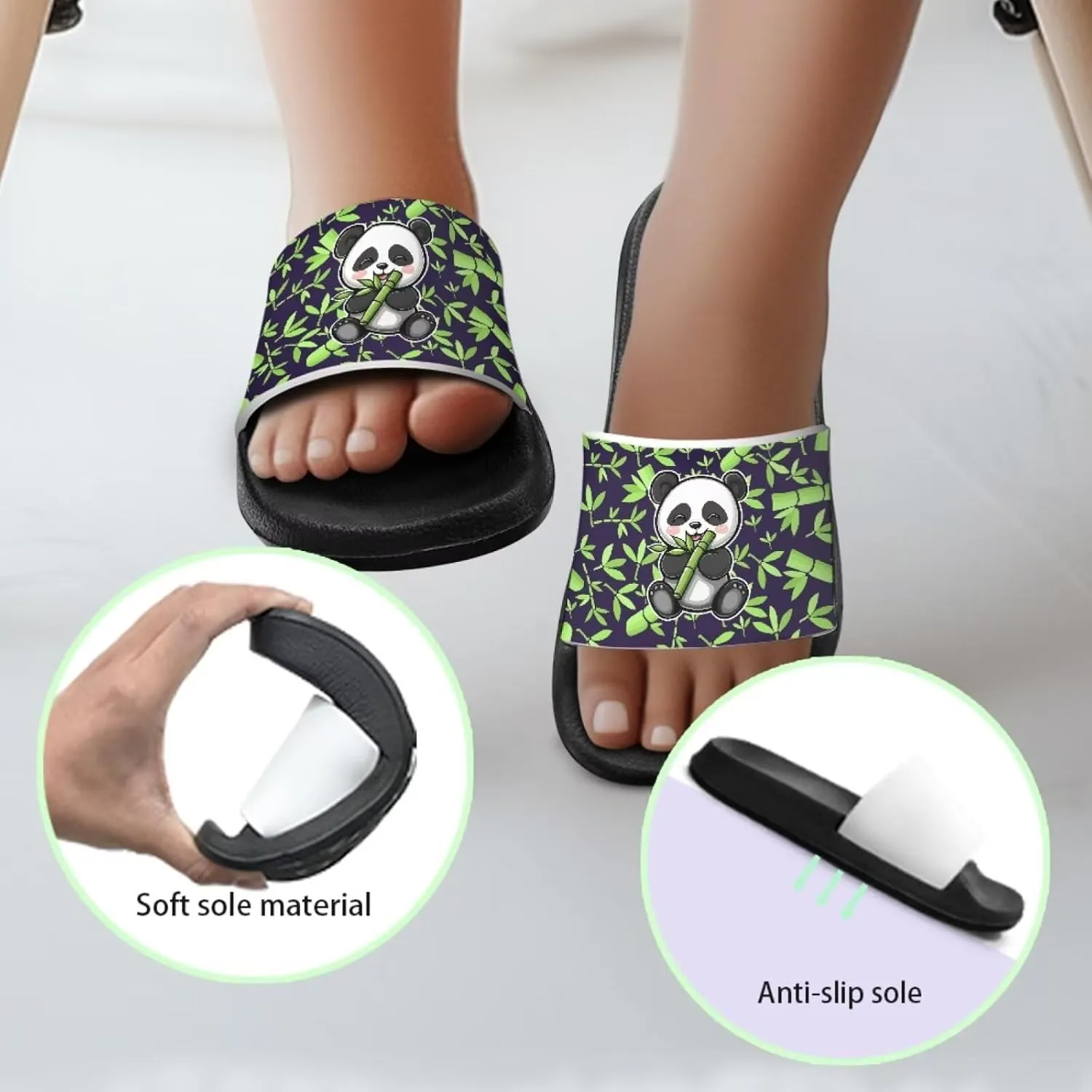 Slide Sandals for Unisex Child Soft Footbed Sandal Comfort Slip On Summer Slippers for Beach Pool