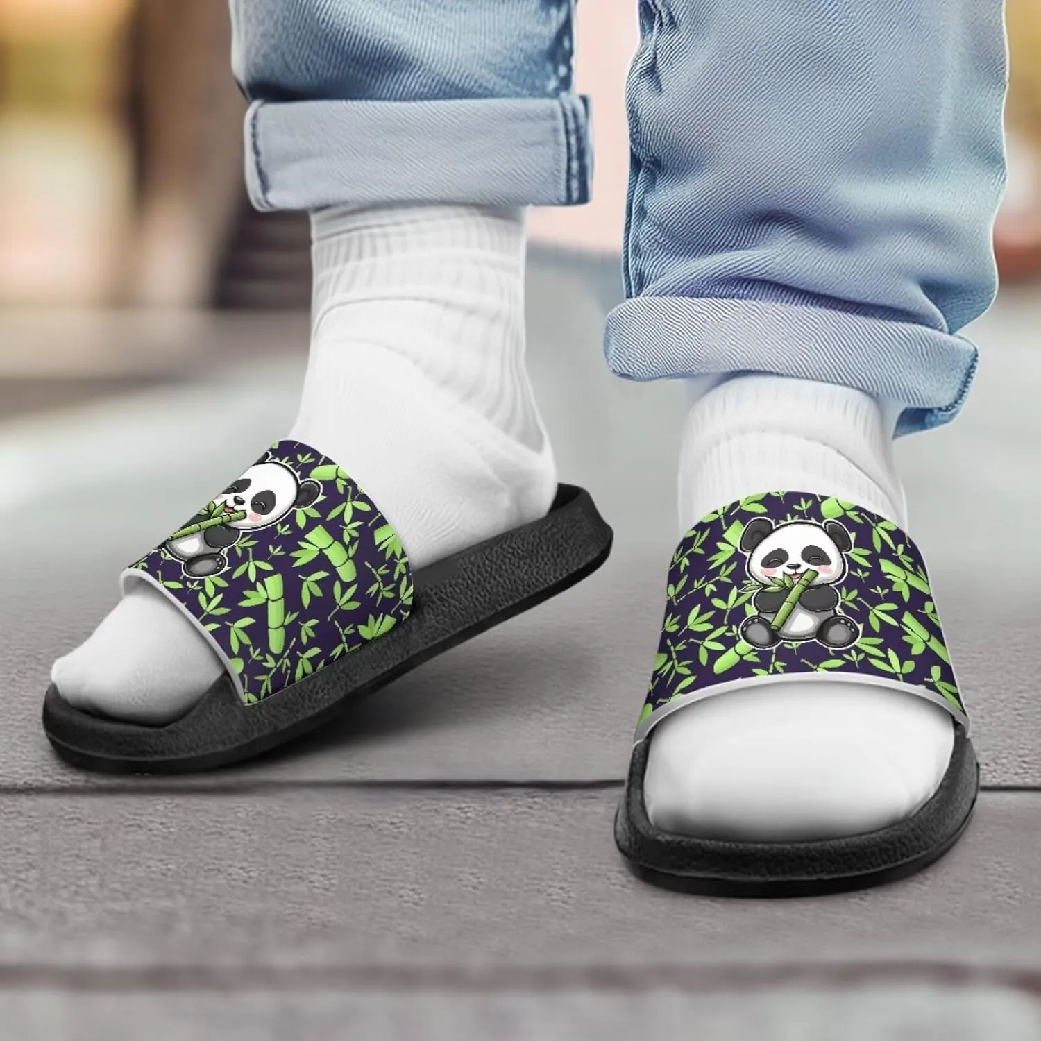 Slide Sandals for Unisex Child Soft Footbed Sandal Comfort Slip On Summer Slippers for Beach Pool