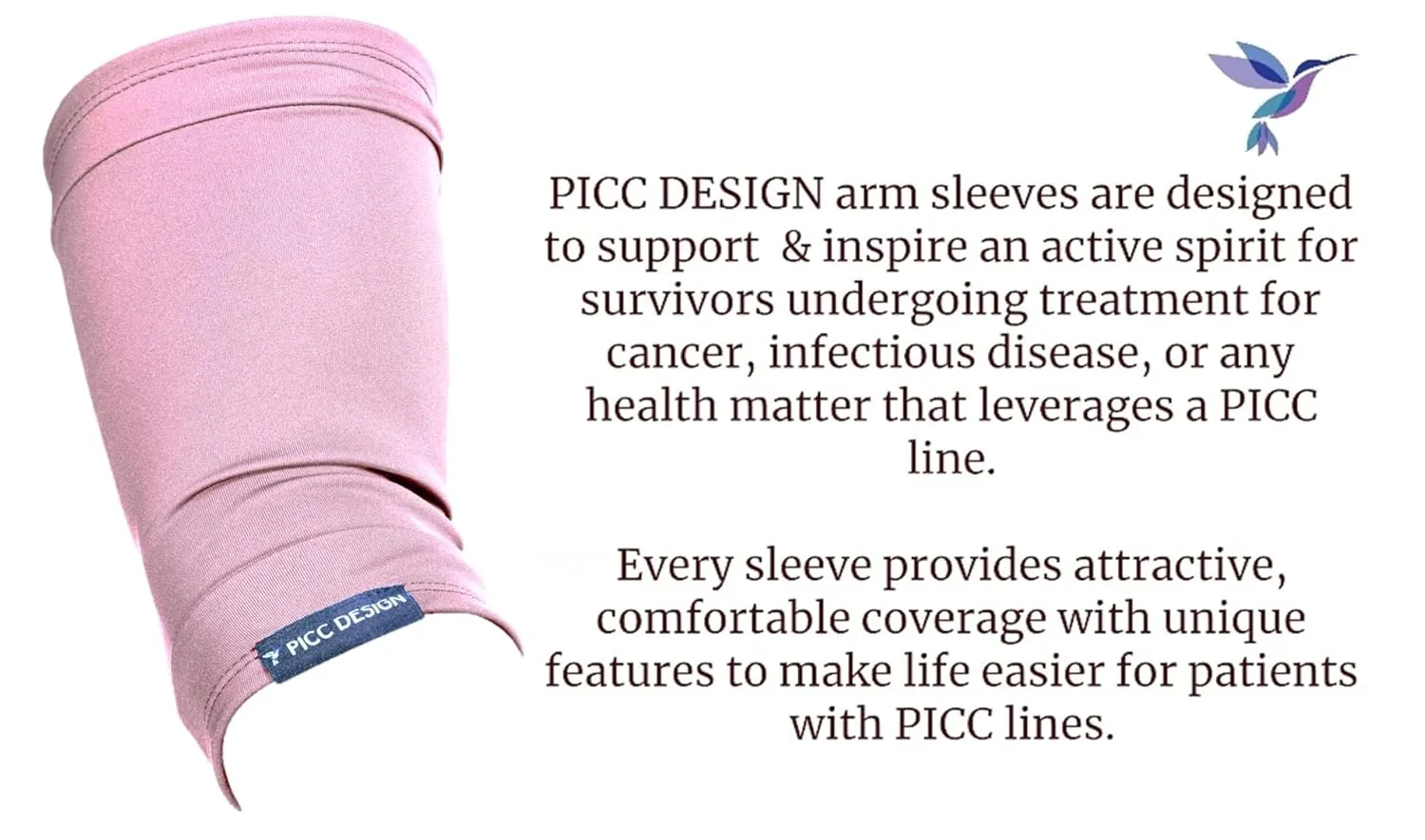 Slip-On PICC Line Arm Sleeve w/Antimicrobial & Moisture-Wicking Properties! (Pink, Small)…