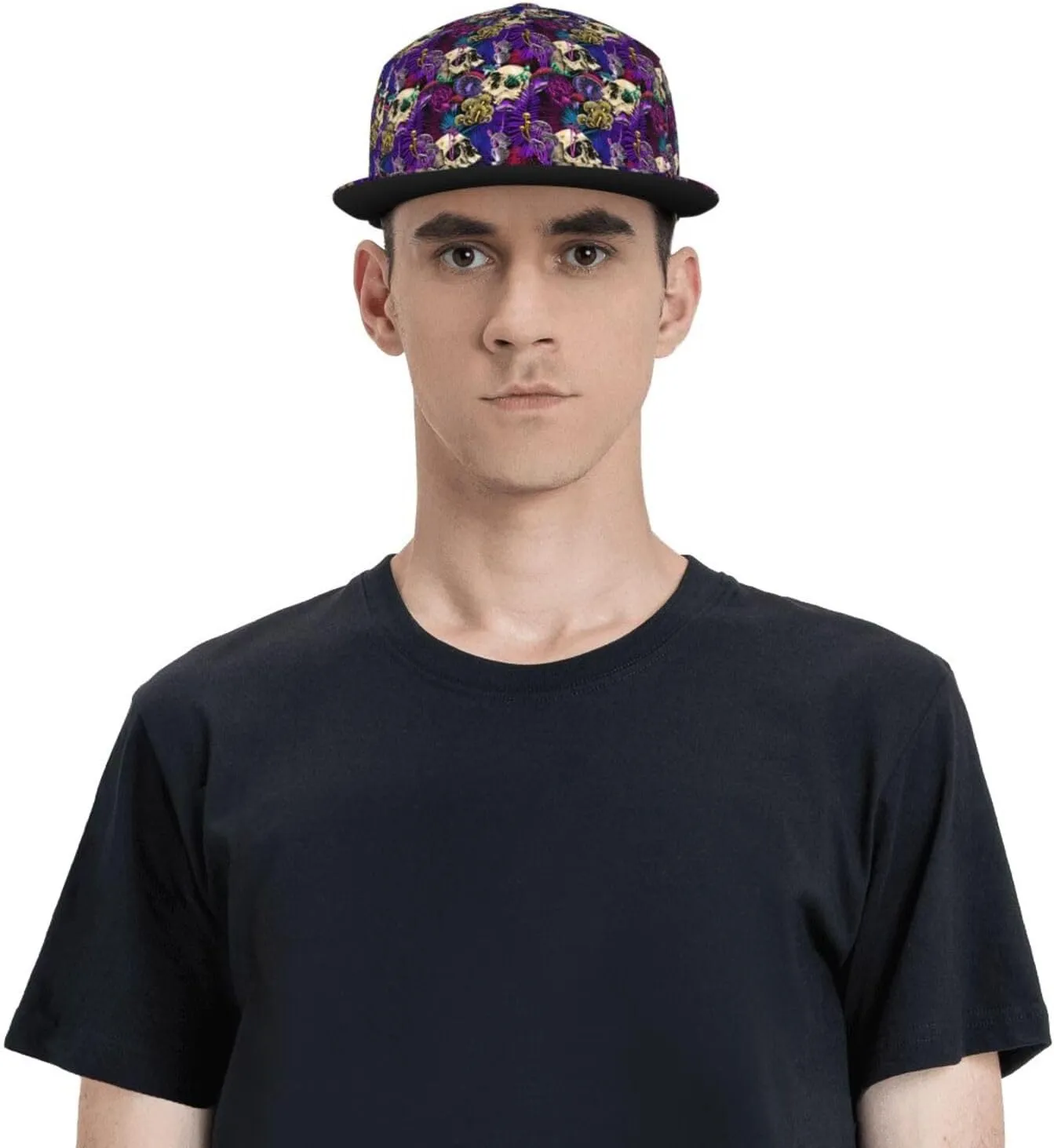 Snapback Hat for Men Women,Stylish Flat Bill Hat Baseball Caps Adjustable Flat Brim Hip Hop Baseball Hats
