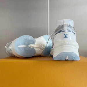 Sneaker 55mm Limited time Jacquard Mix Blue Fabric 55 Louis Light Machine-learning Vuitton White Monogram Run