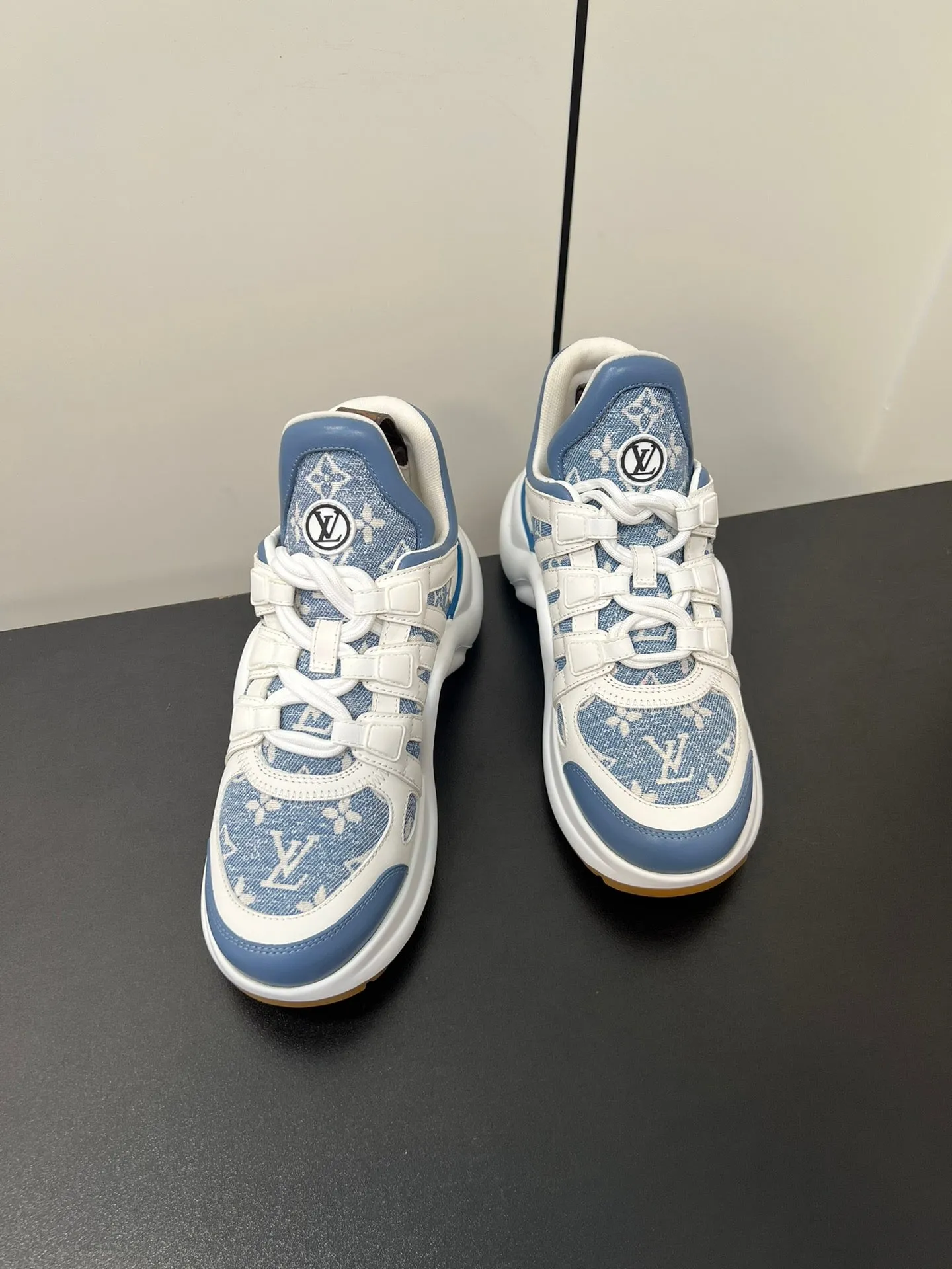 Sneaker Light Vuitton High-end Monogram Fabric Instant access Blue White Louis 50mm Archlight Jacquard Mix