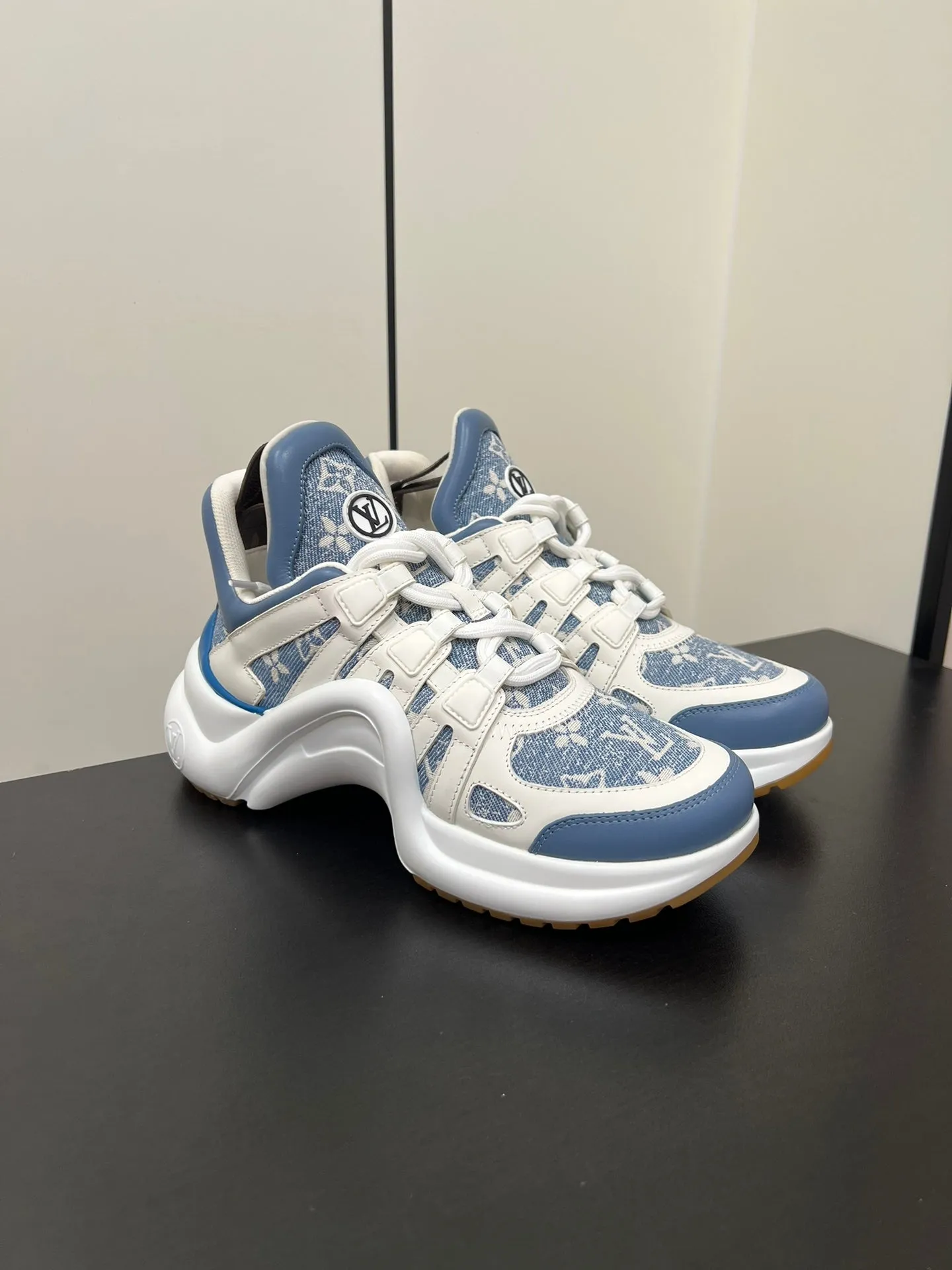 Sneaker Light Vuitton High-end Monogram Fabric Instant access Blue White Louis 50mm Archlight Jacquard Mix
