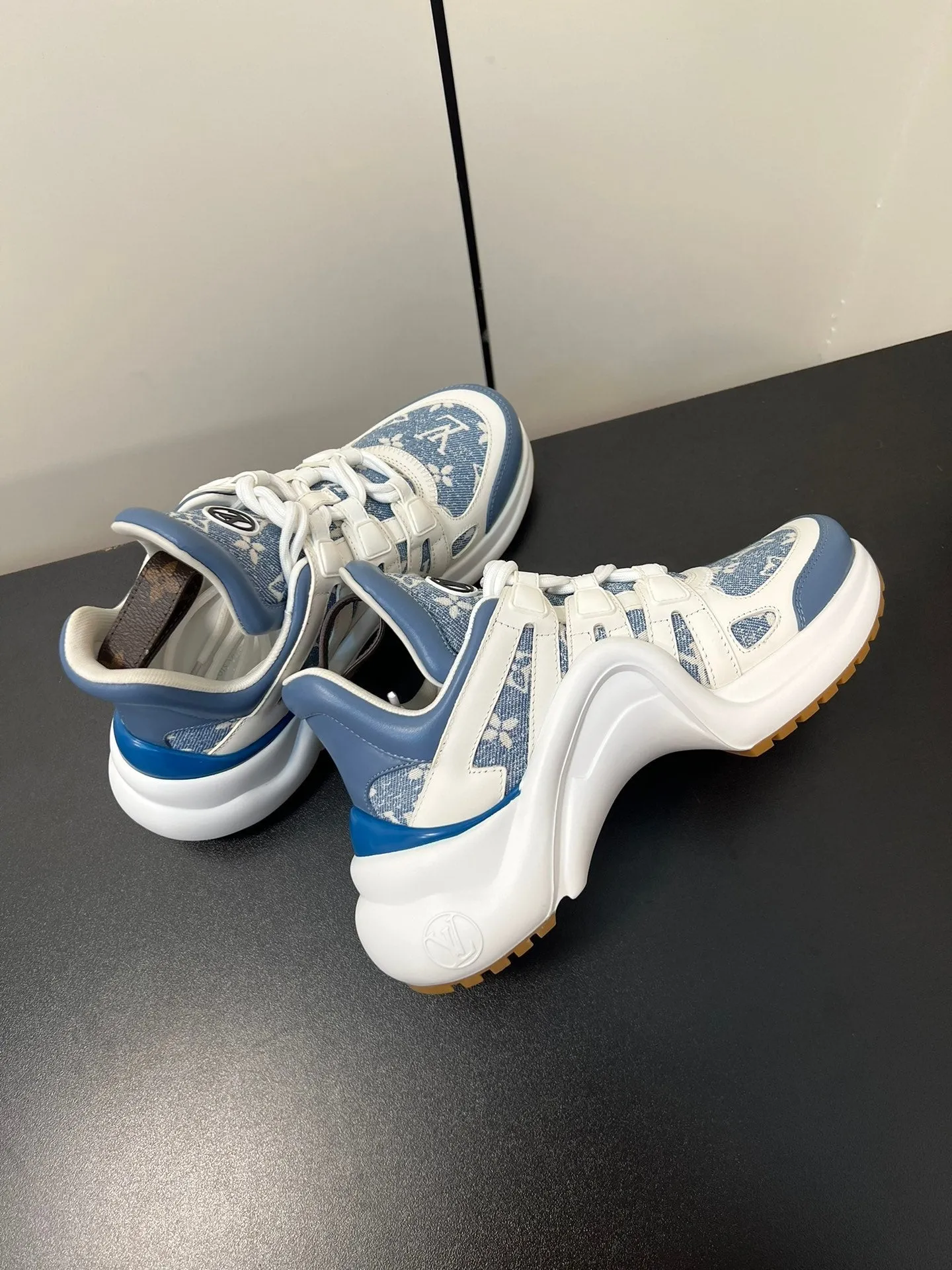 Sneaker Light Vuitton High-end Monogram Fabric Instant access Blue White Louis 50mm Archlight Jacquard Mix