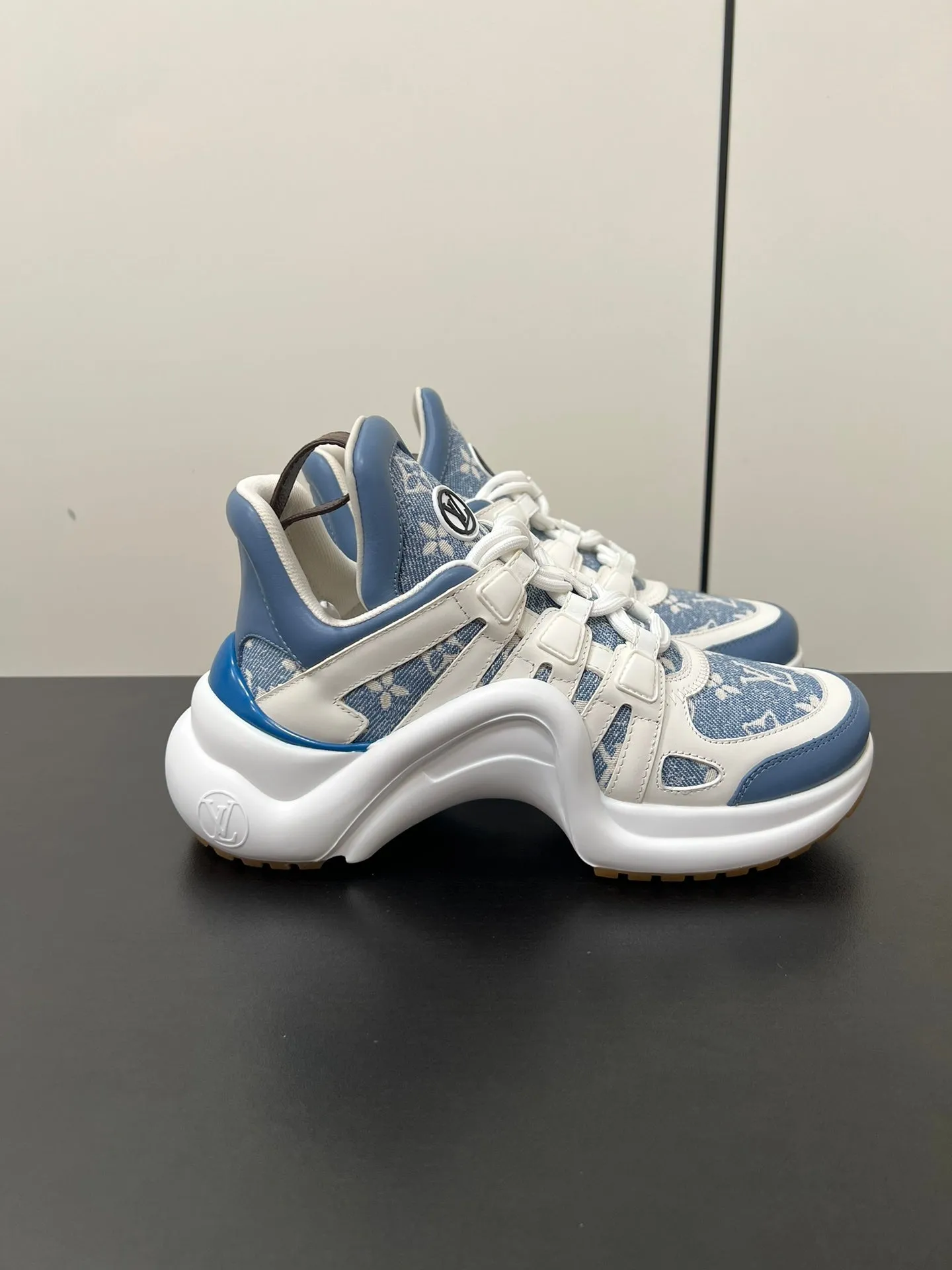 Sneaker Light Vuitton High-end Monogram Fabric Instant access Blue White Louis 50mm Archlight Jacquard Mix