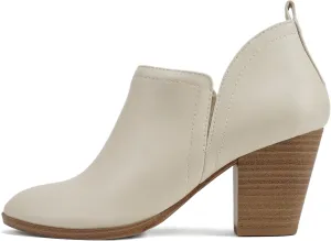 Soda “GAMEY” ~ Women Almond Toe V-Cut Slip-On Medium Stack Heel Ankle Bootie Shootie
