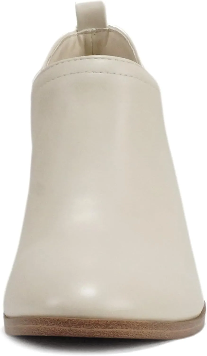 Soda “GAMEY” ~ Women Almond Toe V-Cut Slip-On Medium Stack Heel Ankle Bootie Shootie