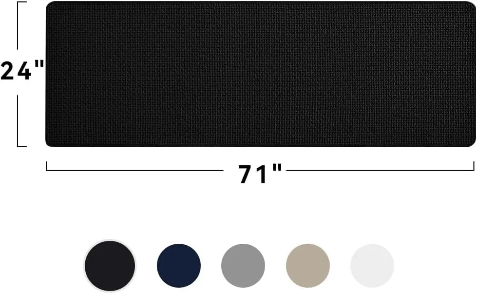 Soft Chenille Bath Mat Runner Long-Super Absorbent Bathroom Mat Quick Dry- Rubber Backed Bath Mats for Bathroom Floor Non Slip-Machine Washable Bathroom Rugs Front of Bathtub,Shower Room-2471-BLACK