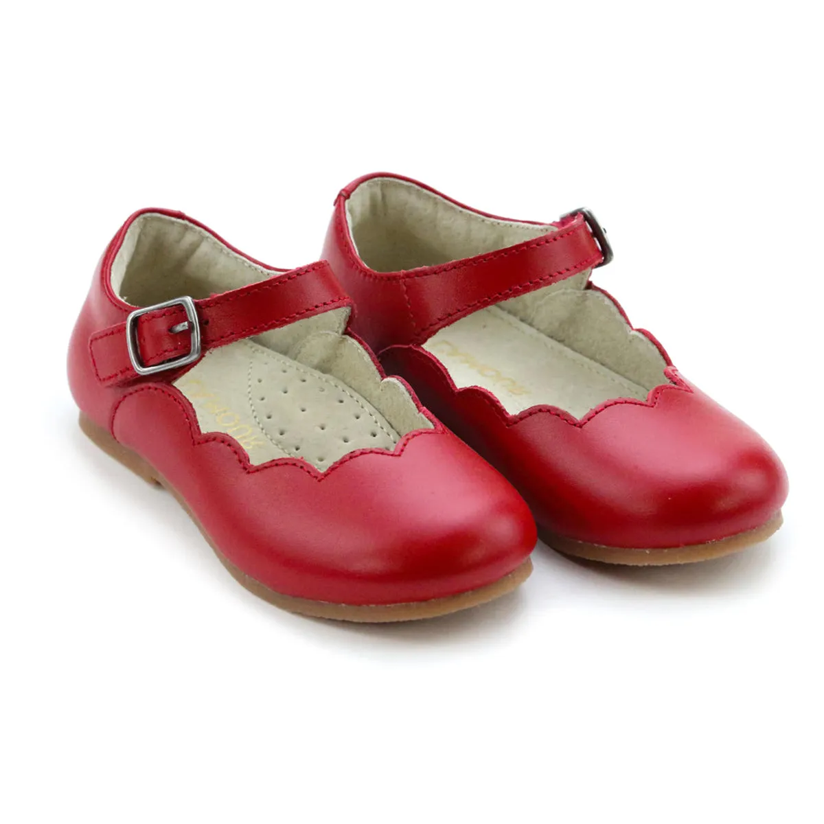 Sonia Red Scalloped Flat