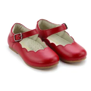 Sonia Red Scalloped Flat