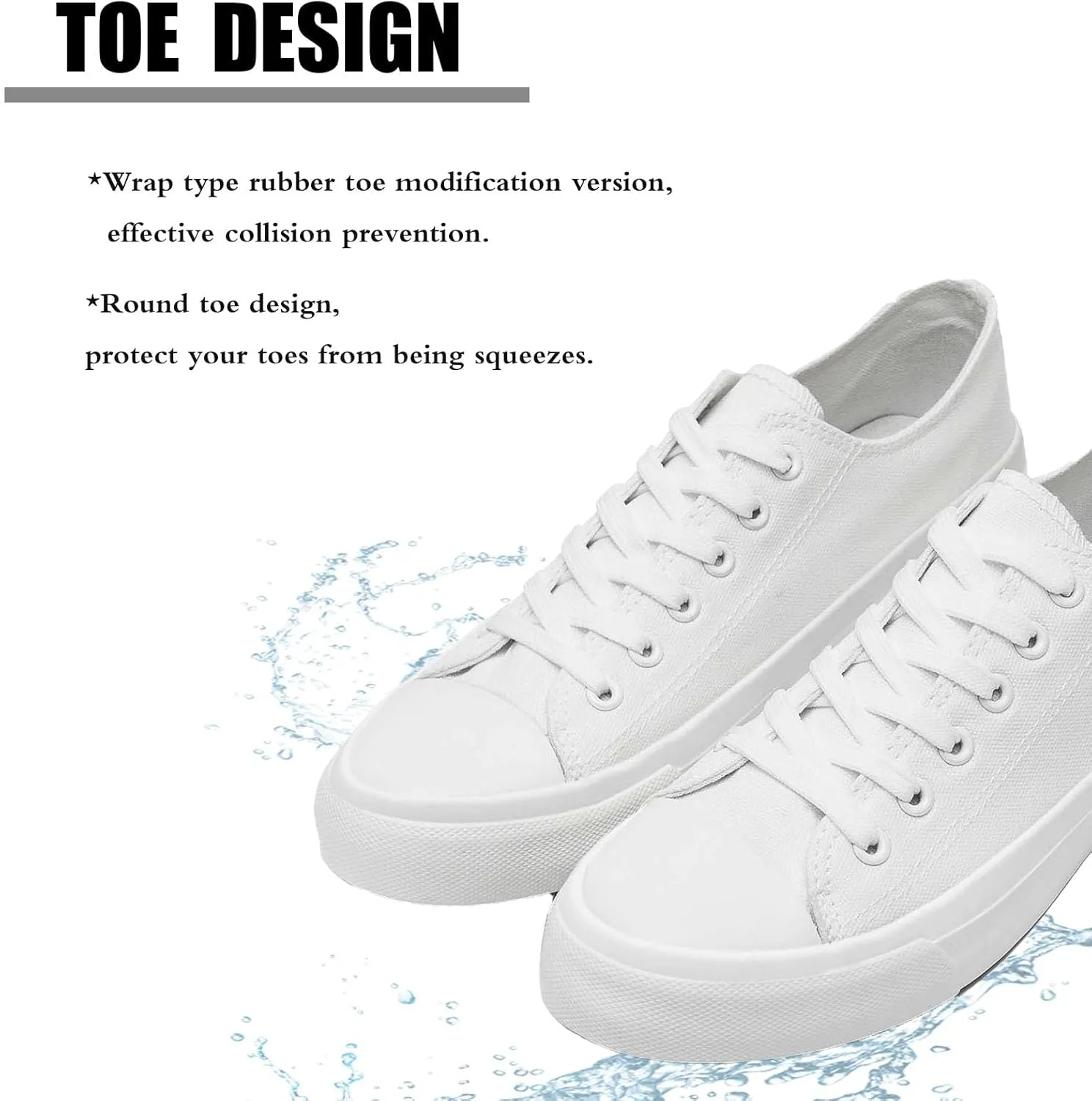 Soofylia Women's Canvas Fashion Sneakers, Grey, Flat Heel, Lace-Up, Lightweight, Breathable, Casual, Summer, Skateboarding