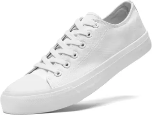 Soofylia Women's Canvas Fashion Sneakers, Grey, Flat Heel, Lace-Up, Lightweight, Breathable, Casual, Summer, Skateboarding