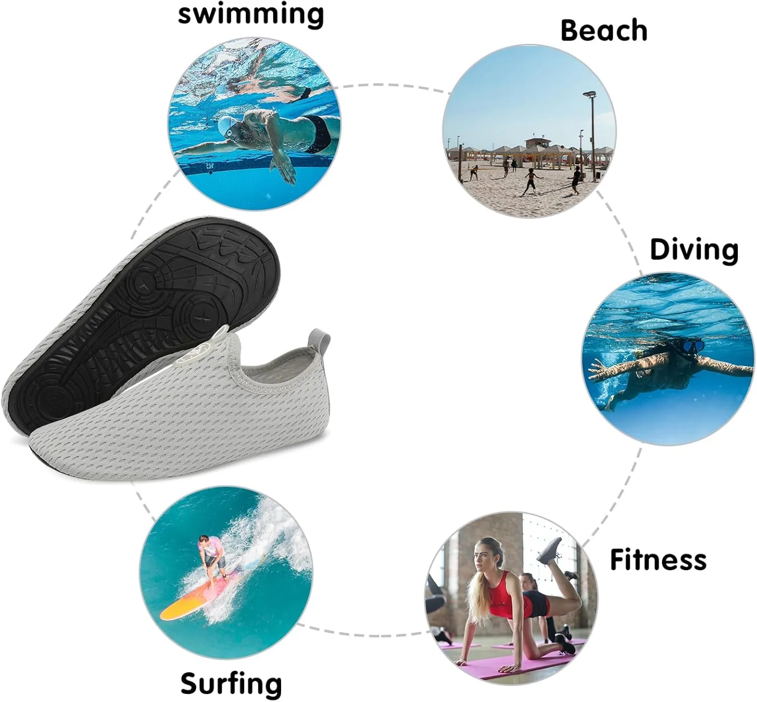 Spesoul Water Shoes for Women Men Quick Dry Aqua Socks Water Sneakers Outdoor Beach Swim Shoes