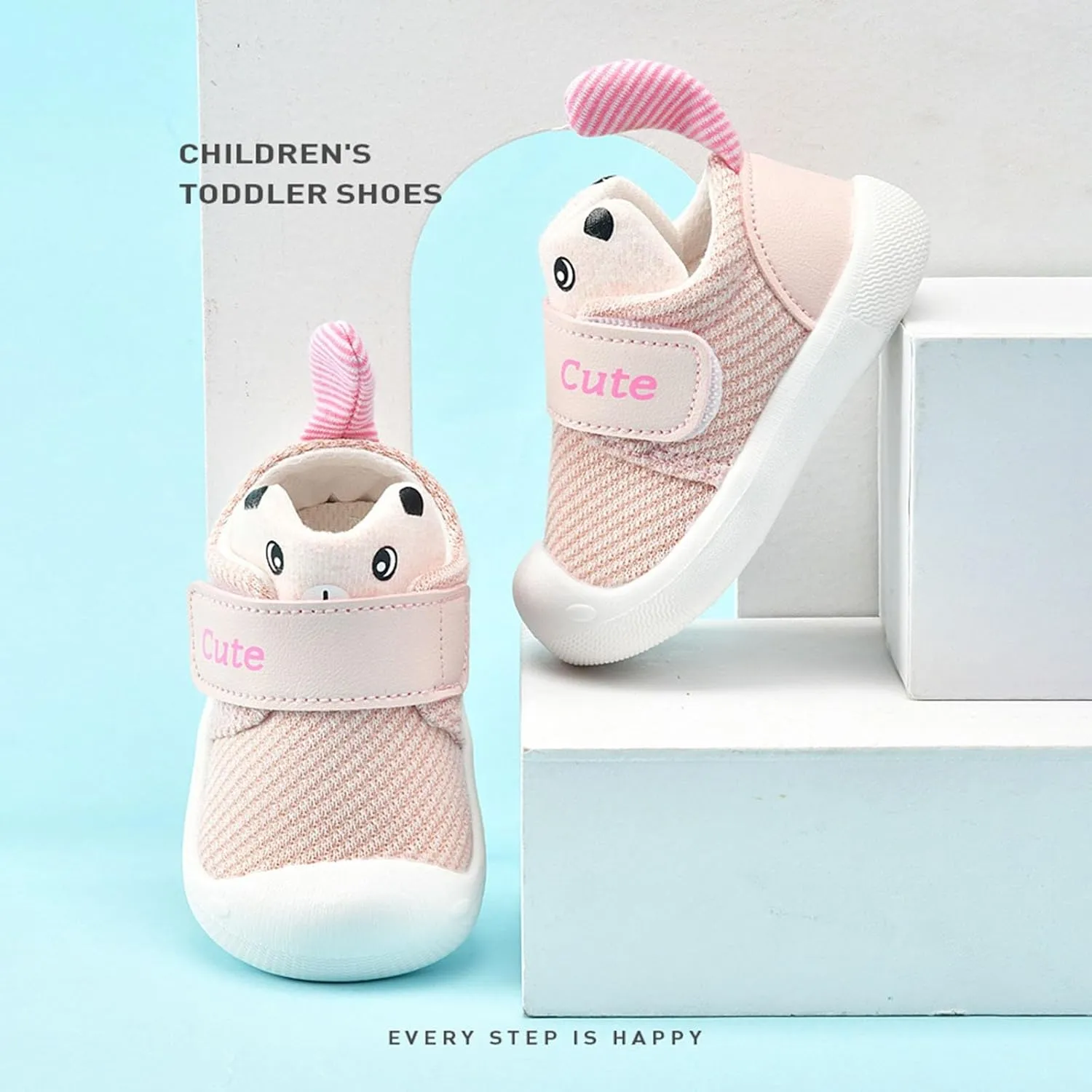Squeaky Cute Sneaker for Toddler Baby Girls Boys Dinosaur Open Toe First Walking Non Slip Shoes Loafers Comfy Bottom