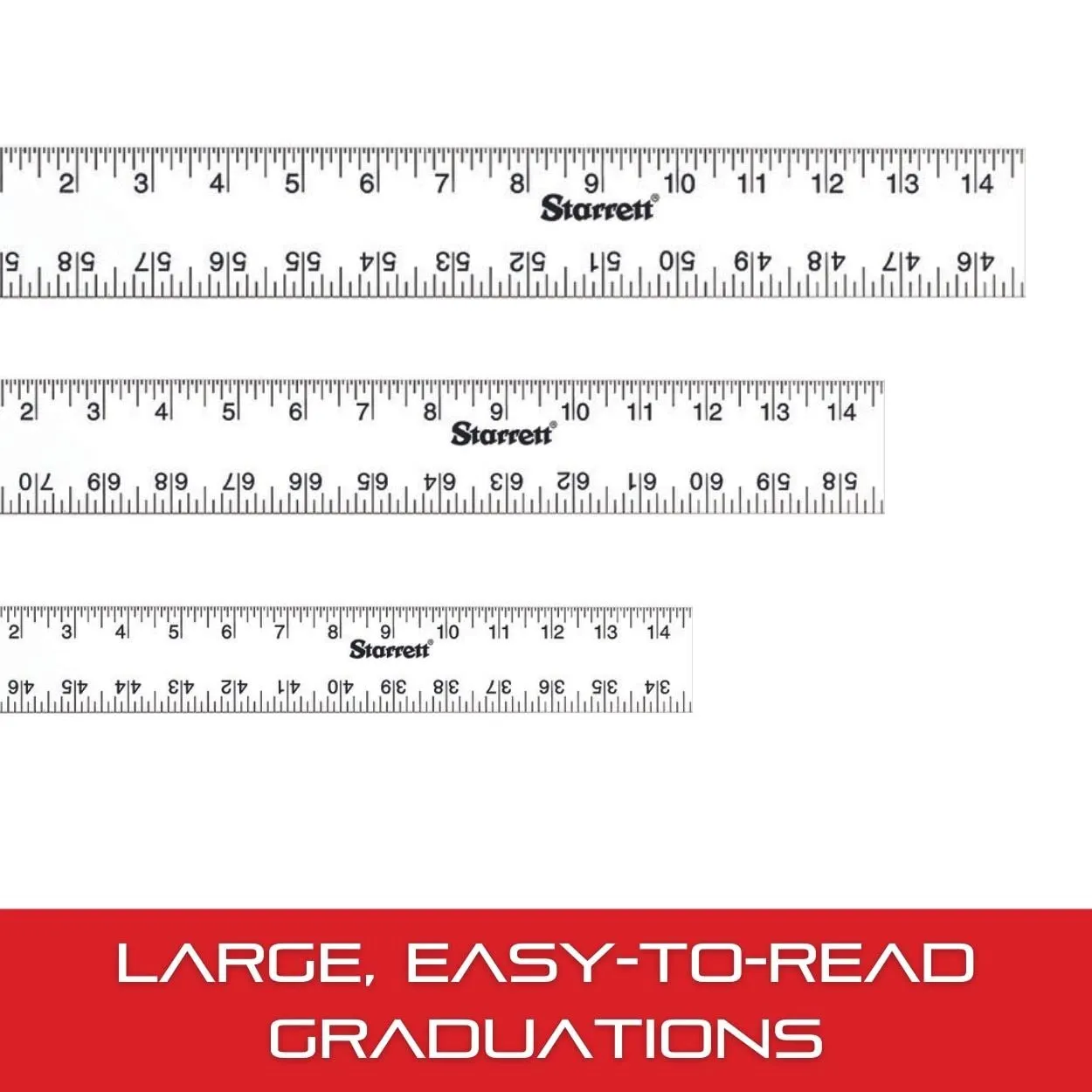 Starrett Straight Edge Aluminum Rule - Ideal for Schools, Shops, Metal Workers and Wood Workers - 48" Length, 2" Width, .125" Thickness, 1/8", 1/16" English - ASE-48