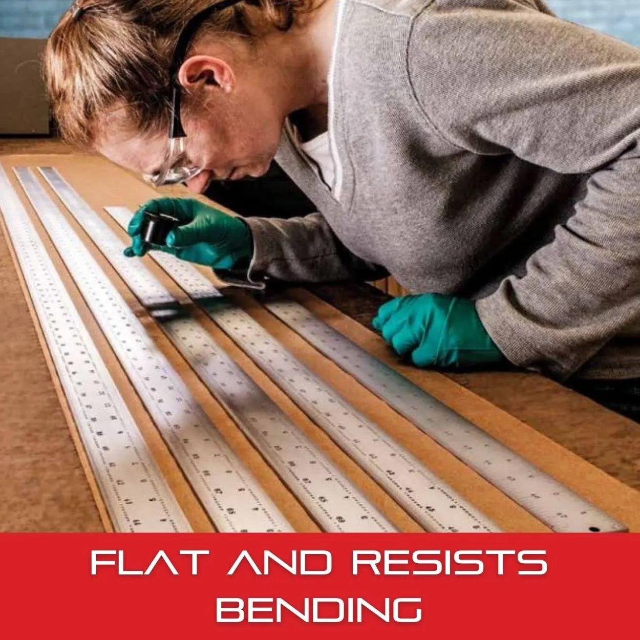 Starrett Straight Edge Aluminum Rule - Ideal for Schools, Shops, Metal Workers and Wood Workers - 48" Length, 2" Width, .125" Thickness, 1/8", 1/16" English - ASE-48