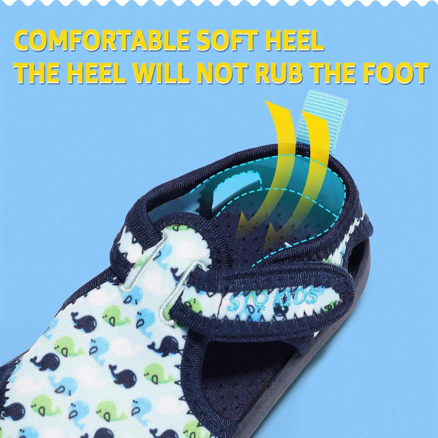 STQ Boys Girls Water Shoes Quick-Dry Slip on Beach Swim Pool Sandals(Toddler/Little Kid)