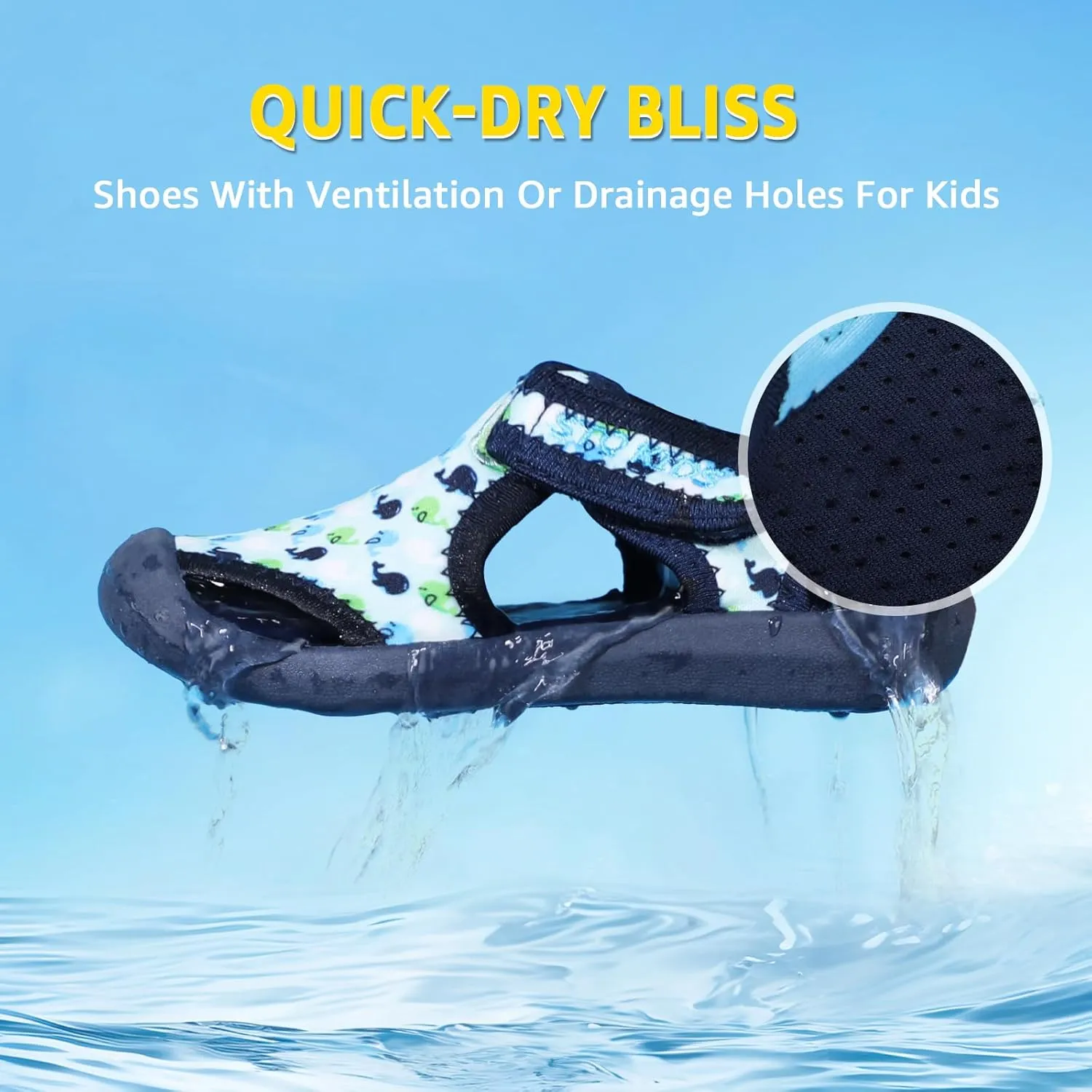 STQ Boys Girls Water Shoes Quick-Dry Slip on Beach Swim Pool Sandals(Toddler/Little Kid)