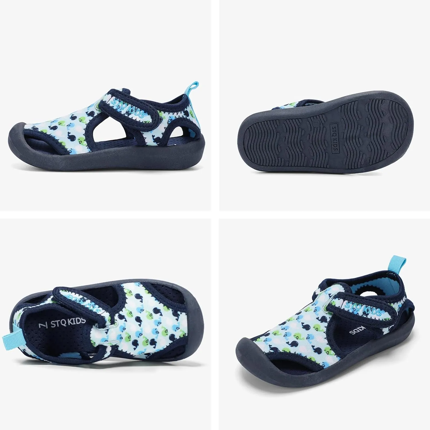 STQ Boys Girls Water Shoes Quick-Dry Slip on Beach Swim Pool Sandals(Toddler/Little Kid)