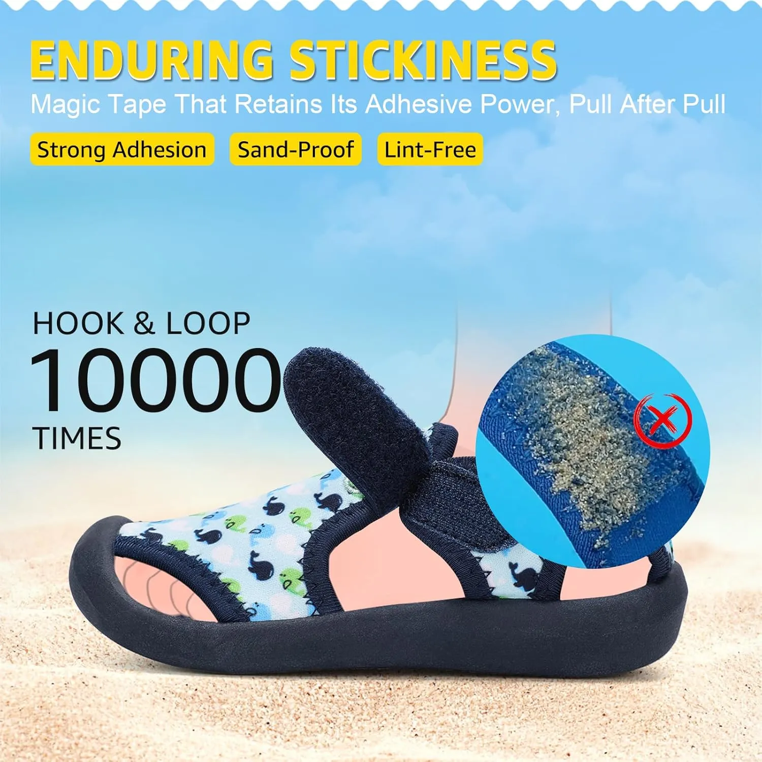 STQ Boys Girls Water Shoes Quick-Dry Slip on Beach Swim Pool Sandals(Toddler/Little Kid)