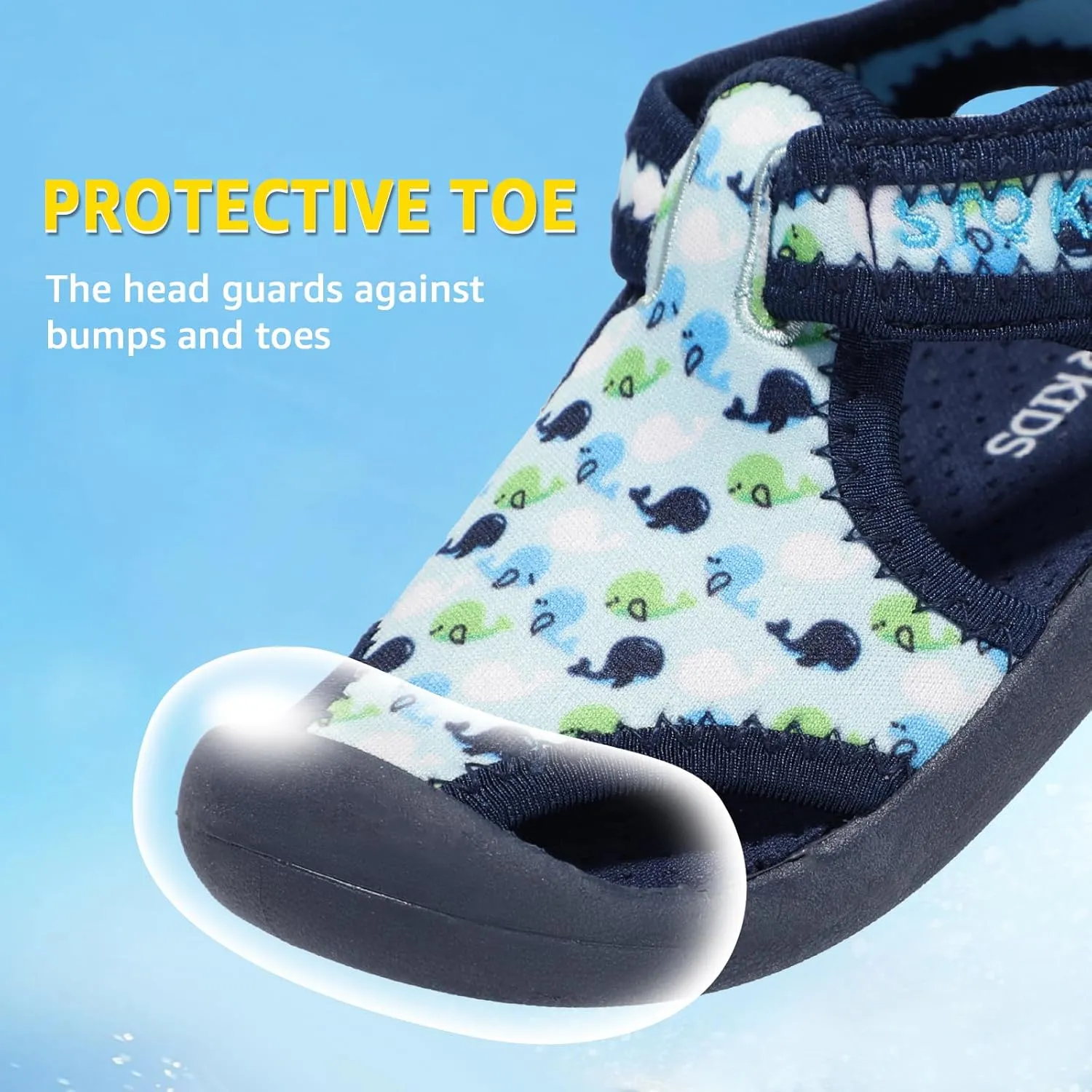 STQ Boys Girls Water Shoes Quick-Dry Slip on Beach Swim Pool Sandals(Toddler/Little Kid)