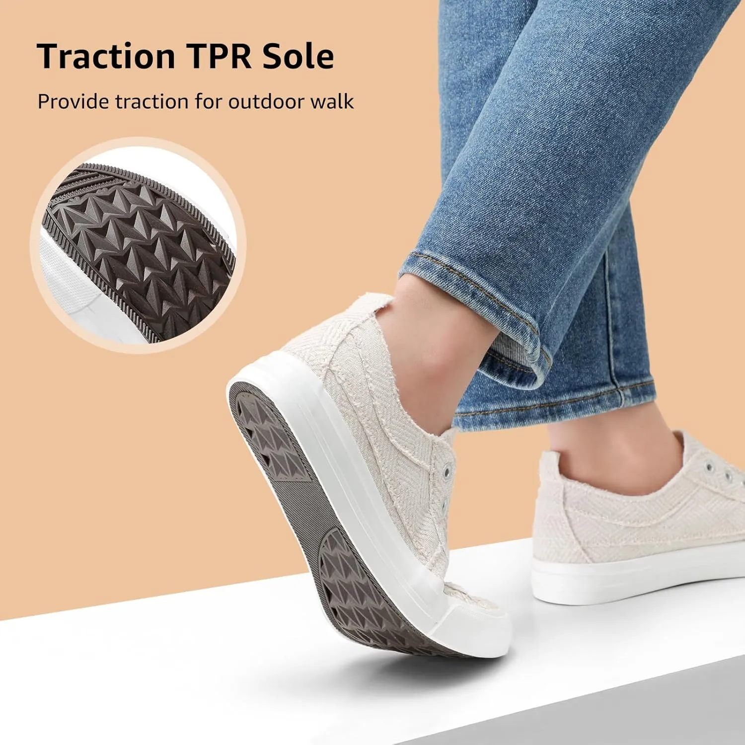 STQ Slip On Shoes Women Casual Canvas Sneakers
