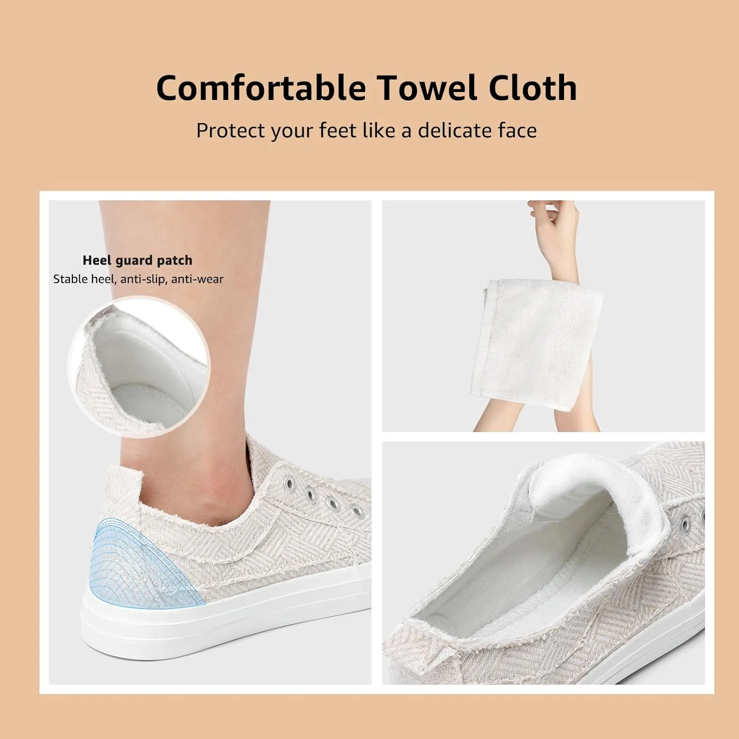 STQ Slip On Shoes Women Casual Canvas Sneakers